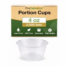 4oz Portion Cups, PP, 2500pc 100/25 Please note: Lids are sold separately