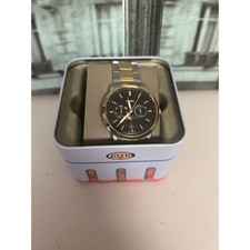 Fossil FS5906 أسود Sunray Dial Moon Phase ساعة