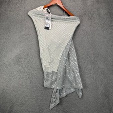 GUESS Womens Silver Sequin One Shoulder Asymmetrical Cocktail Dress Wrap S