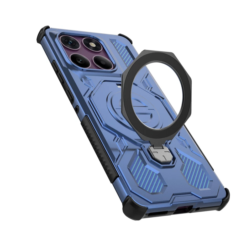 For Motorola Edge 60 Pro, Shockproof Hybrid Armor Ring KickStand Case Cover - Image 3 of 4