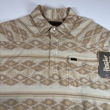 Howler Bros Shirt Ranchero Polo Mens Large Brown Aztec S/S Pearl Snap NEW NWT