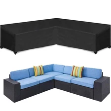Patio V-Shaped Sectional Sofa Cover 85" x 85" 600D Heavy-Duty Patio Furniture