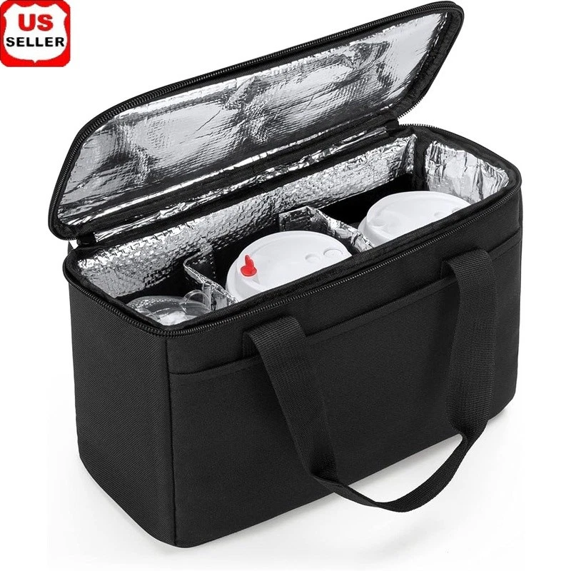 Removable Dividers Drink Carrier Bag Insulated Food Holder Picnic Grocery Cooler
