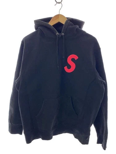 Sweat à capuche Supreme L coton noir logo s occasion