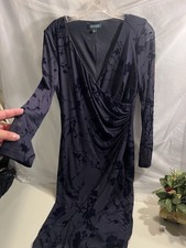 Lauren Ralph Lauren Women's Raukty Navy Crepe Colorblock Midi Dress