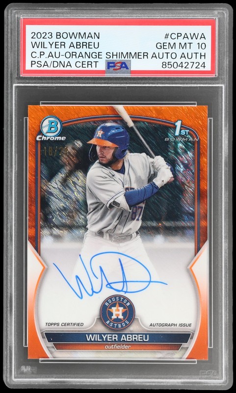 2023 Bowman Chrome Wilyer Abreu #CPAWA PSA 10 AUTO 18/25 Baseball Gem Mint AUTO