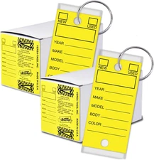 Yellow 2-Pack - Genuine Versa-Tag Key Tags, Self-Protecting (2 Boxes) (250 Tags 