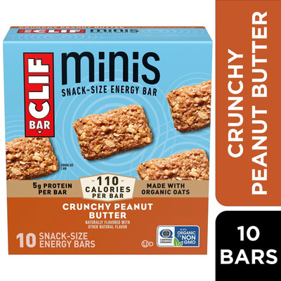Minis Crunchy Peanut Butter Energy Bars, Snack Size, 10 Count