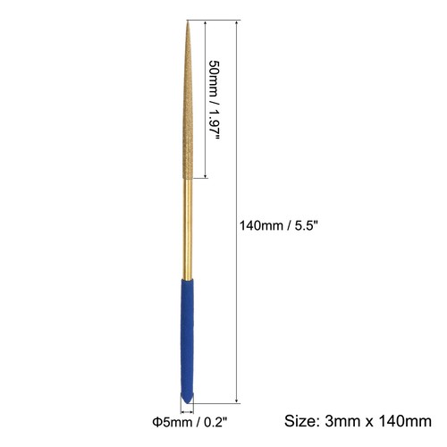 10X 3mm x 140mm, Diamond Needle File Set Round Files Titanium Coated Tools - Picture 2 of 5