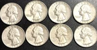 (8) 1963-D Washington Quarters - Denver Mint * Lot of Eight Silver Coins