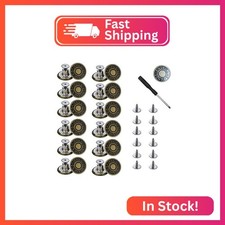 cpqakb 12 Pcs Buttons for Sewing Metal Jeans, 20 mm No-Sew Nailess Removable Met