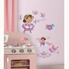 Dora The Explorer Enchanted Forest Wall Stickers Decor Room Butterflies Unicorn