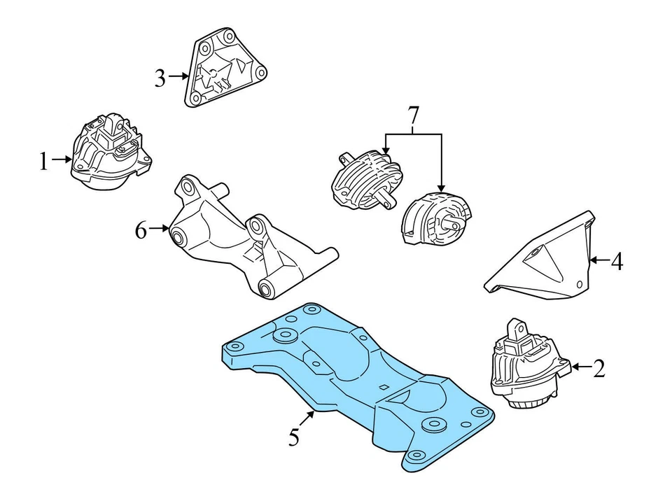 BMW ALPINA B7 2011-2015 - Soporte de montaje de transmisión / travesaño 6788568 Foto 3 de 4