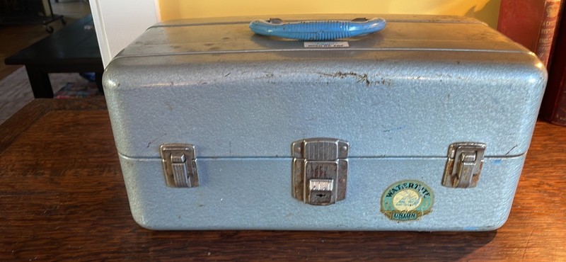 Vintage 14” Watertite Union 8414 Locking Metal 2-tray Steel Chest Corp Leroy NY