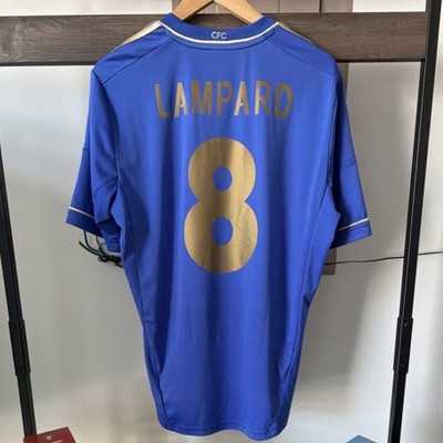 Chelsea 12-13 Frank Lampard #8 adidas Soccer Jersey Blue Gold Men