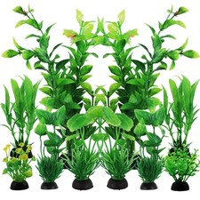 Green Aquarium Plants 10pcs Plastic Fish Tank Decorations