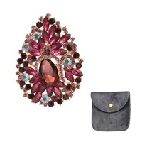 Vintage Kristall Strass Brosche 3,7 Zoll FüR Purple TräNenform