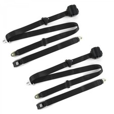 Ford 1955 - 1956 Standard 3pt Black Retractable Bucket Seat Belt Kit - 2 Belts