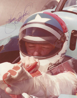 Autographed Johnny Rutherford CART Indy Car Racing Photograph