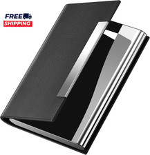 Business Card Holder/ Case Professional PU Leather  Stainless Steel Multi