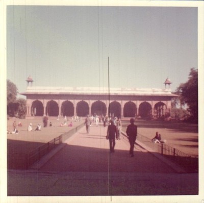 Vintage Color Photo of Red Fort Diwan-e-Aam Courtyard India 1960s