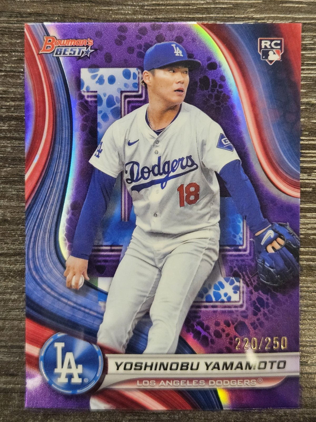2024 Bowman's Best - Yoshinobu Yamamoto #34 Purple Refractor /250 (RC)