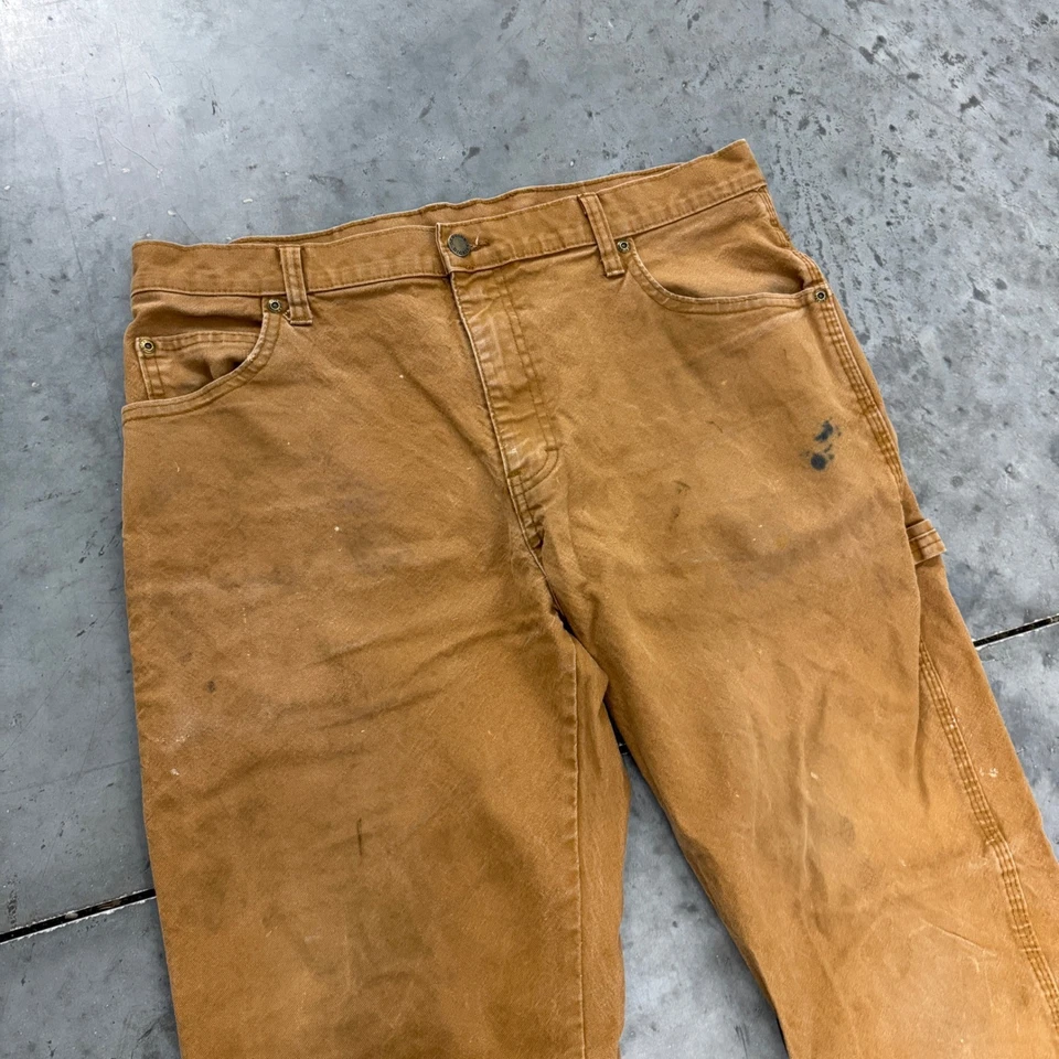 Dickies Mens Brown Carpenter Pants Workwear Size 34W Utility Loose Fit - Image 4 of 4