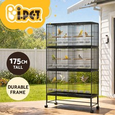 i.Pet Bird Cage Large Cages 175cm Parrot Aviary Stand-Alone Budgie Wheels Castor