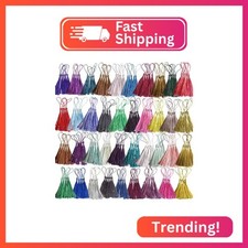 200 PCS Bookmark Tassels, 40 Colors Handmade Tassels for Keychain Making, 13cm/5