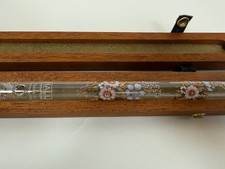 Hall Crystal Flute 0202 Carolina Flute In G w/ Box - USA Floral w/ Gold Leaves