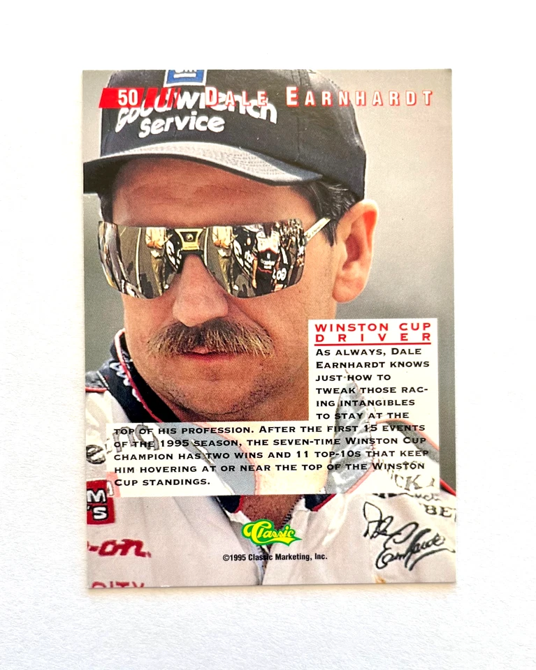 Dale Earnhardt NASCAR 1995 Classic Images #50 Autographed Signed - Image 4 of 4