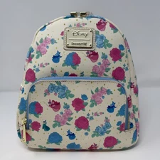 Loungefly Disney Sleeping Beauty Floral Fairy Godmothers AOP Backpack NWT