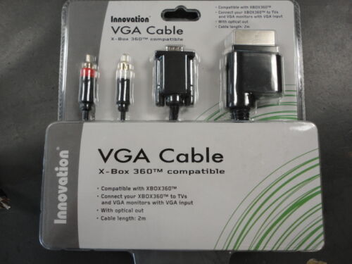 New XBOX 360 - VGA A/V Gold Plated Cable Innovation PC HDTV Adapter Cord RCA - Photo 1 sur 3