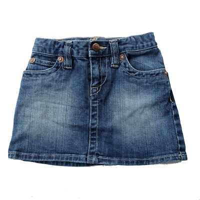 Girls Baby Gap Skirt Size 4T Blue Jean Denim Adjusters