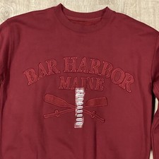 NEW Bar Harbor Maine Maroon Mens S Sweatshirt "New York Popular" Brand w/ Oars