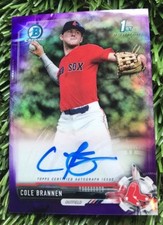 2017 Bowman Draft Chrome Cole Brannen Purple Refractor Auto /250