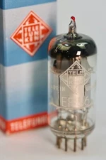 NOS Telefunken EF86 DIAMOND SILVER-CAGE W.German MICROPHONE Single Tube Red-Tip