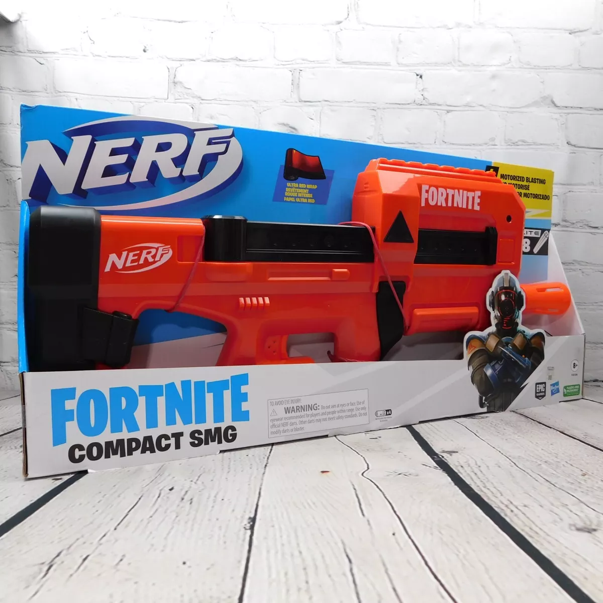 Nerf Fortnite Compact SMG Motorized Ultra Red Wrap Dart Blaster