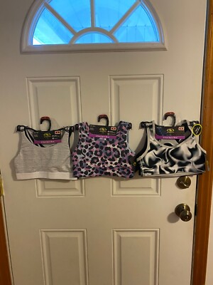 BRAND NEW LOT OF 6 GIRL'S SIZE MEDIUM ATHLETIC WORKS SPORTS BRAS BAND SIZE 32