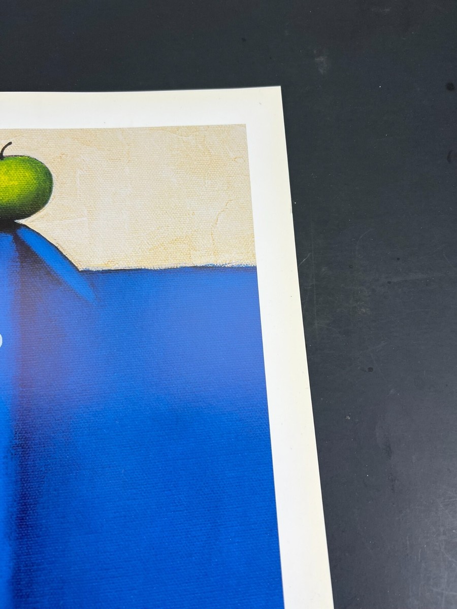 Daniel Patrick Kessler 2003 Square Blue Dog with Apple Print