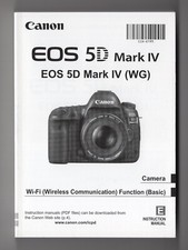 Canon EOS 5D Mark IV Genuine Camera Instruction Manual / Guide In English