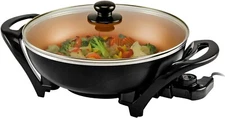 OVENTE Electric Wok with Non-Stick Coating, 13" Family-Sized Skillet SK3113CO