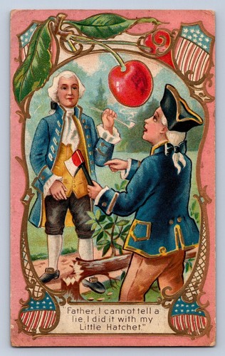 K3/ President George Washington Patriotic Postcard c1910 Cherry 84 - Picture 1 of 4