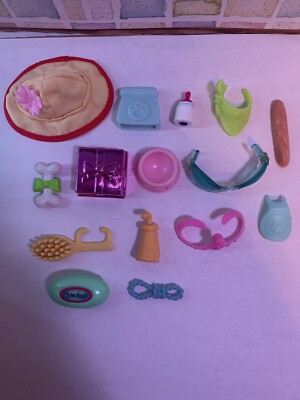 LPS Littlest Pet Shop Accessories Lot Of 15 Clothes Food Soap