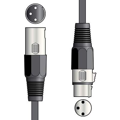 Qtx DMX Beleuchtungskabel, 3-pol XLR Stecker auf 3-pol XLR Buchse - 3,0m