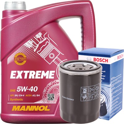 BOSCH ÖLFILTER + 5 LITER MANNOL 5W-40 EXTREME ESTER MOTORÖL 5W40 API ACEA A3 B4