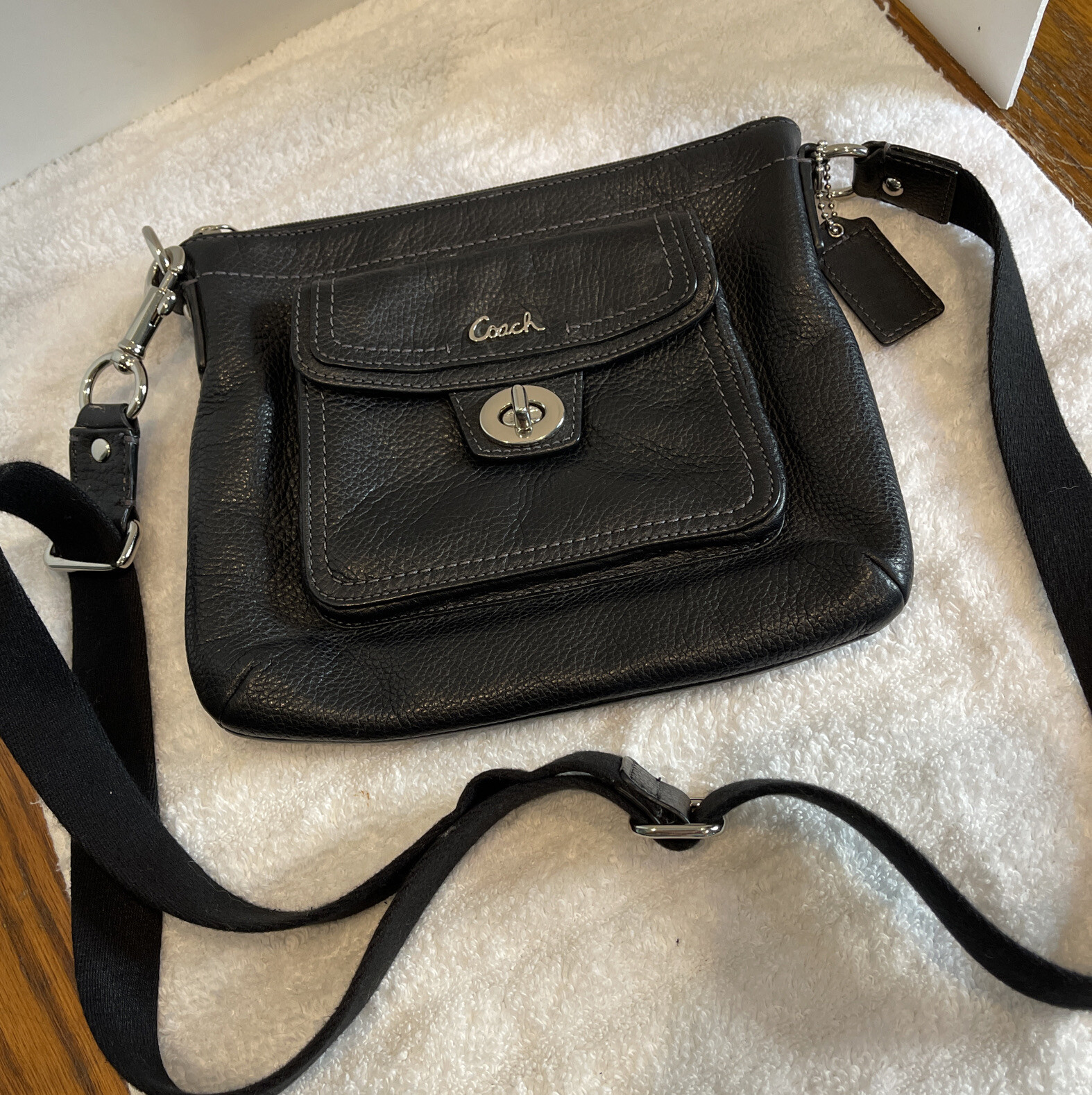 Coach Black Leather Crossbody Bag Small Gem
