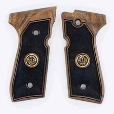 NUOVO Beretta 92F 92FS 96 98 M9 impugnature laser legno noce turco BUONO gungrips LOGO
