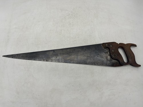 Rare Antique 1911-1917 Pointed Tip Disston & Sons D-23 Hand Saw 8 TPI 26" Apple