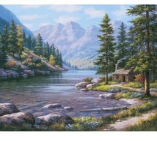 Paint By Numbers Adults Kids Riverside Cottage DIY Painting Kit 40x50CM Canvas